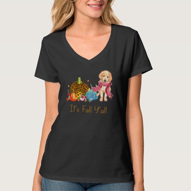 T-shirt C'est Automne Y'all Golden Retriever Chien Fall Sc (Devant)