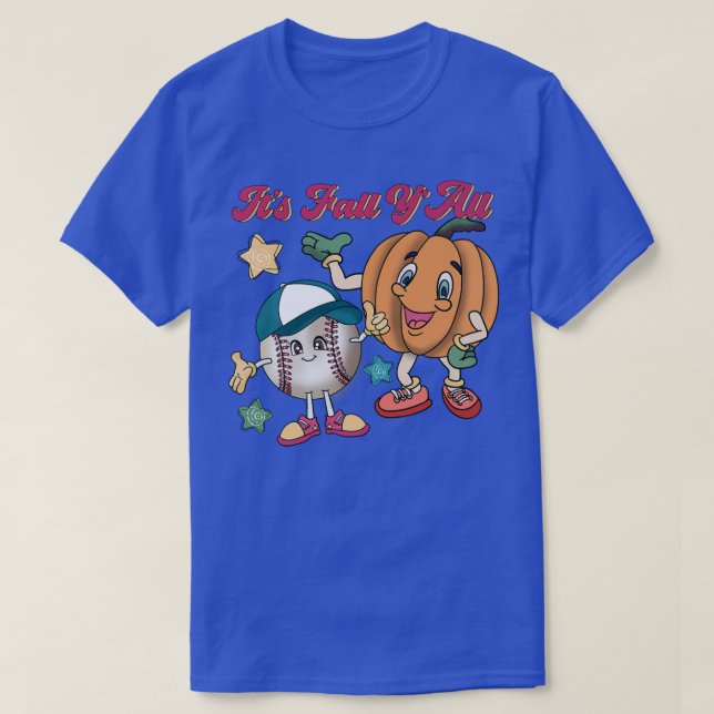 T-shirt C'est Automne Y'all Vibes Citrouilles de baseball  (Design devant)