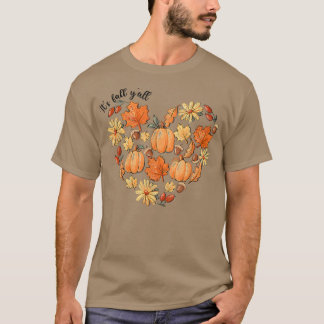 T-shirt C'est Automne Y'all Vintage Citrouille Feuil Autom