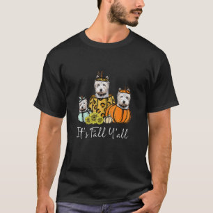 T-shirt C'est automne Y'all Westie Chien Leopard Citrouill