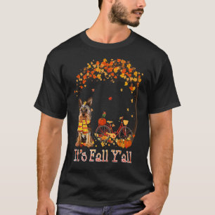 T-shirt C'est Automne Y'all Yorkie Vélo Citrouille Épice A