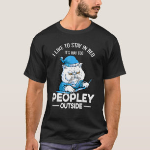 T-shirt C'est beaucoup trop peupleux dehors Sleeping Cat A