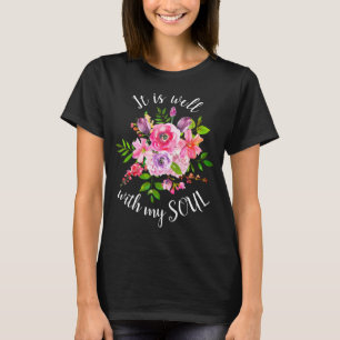 T-shirt C'est Bien Avec L'âme Florale Rose Inspirante
