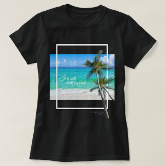T-shirt C'est bien avec mon âme Palmiers de plage tropical