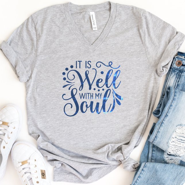 T-shirt C'est bien avec mon Soul Modern Script (It is Well with my Soul Modern Script T-Shirt)