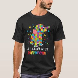 T-shirt C'est bien d'être différent Elephant Puzzle Auti