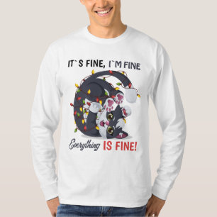 T-shirt C'est bien je vais bien Mème Chat dans les lumière