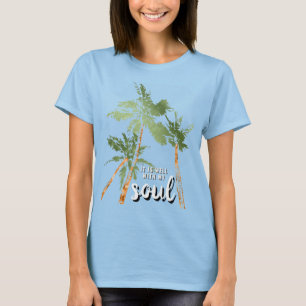T-shirt C'est Bien Pour Mon Âme Palmier Tropical Lt Bleu
