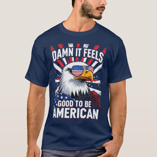 T-shirt c'est bon d'être américain (Devant)