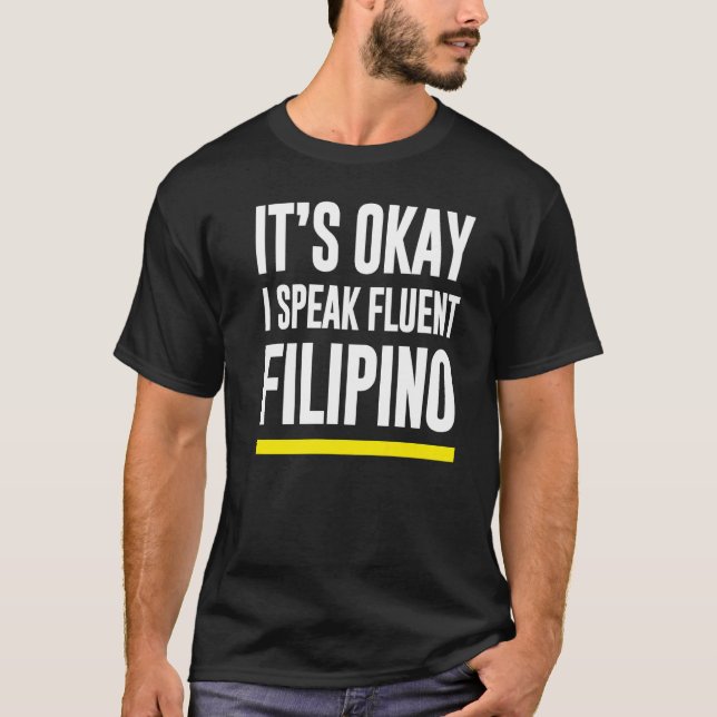 T-shirt C'Est Bon, Je Parle Fluent Philippines Nation (Devant)