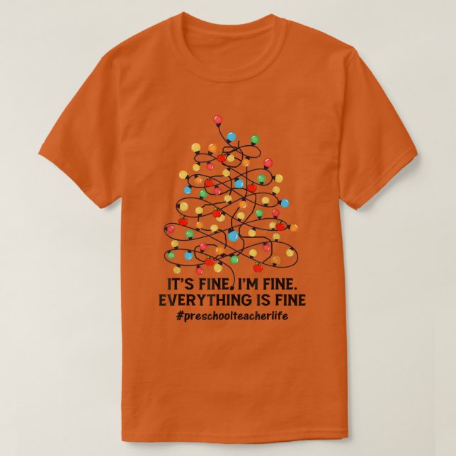 T-shirt C'est bon Je suis très bien Noël Lumières Enseigne (Design devant)