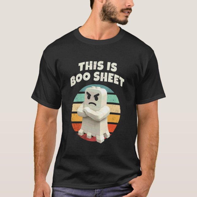 T-shirt C'est Boo Sheet Ghost, Rétro, Bloc de Construction (Devant)