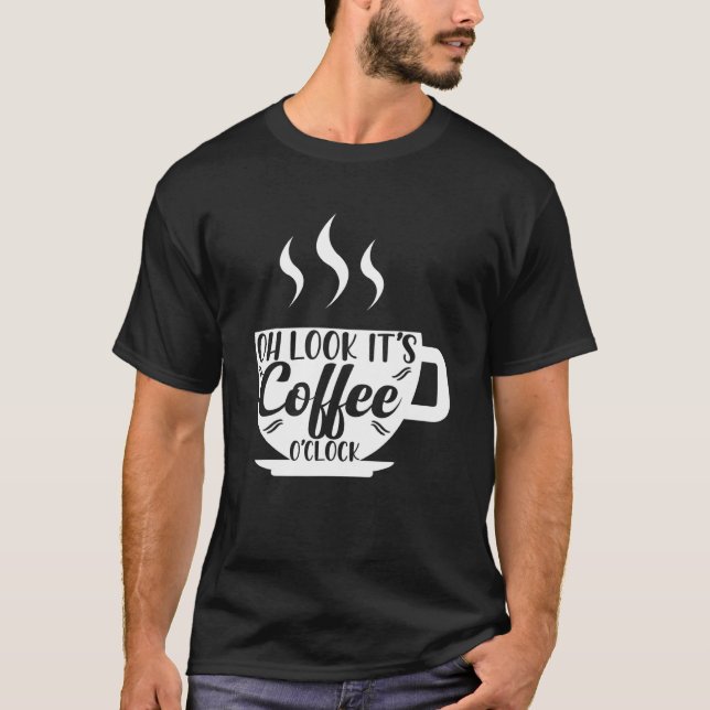 T-shirt C'est Café O'clock Mug Caféine Boire (Devant)