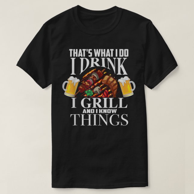 T-shirt C'Est Ce Que Je Bois Je Grille Et Connais Les Chos (Design devant)
