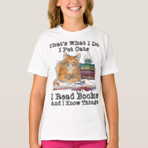 T-shirt C'Est Ce Que Je Fais Je Pet Chats Je Lis Des Livre
