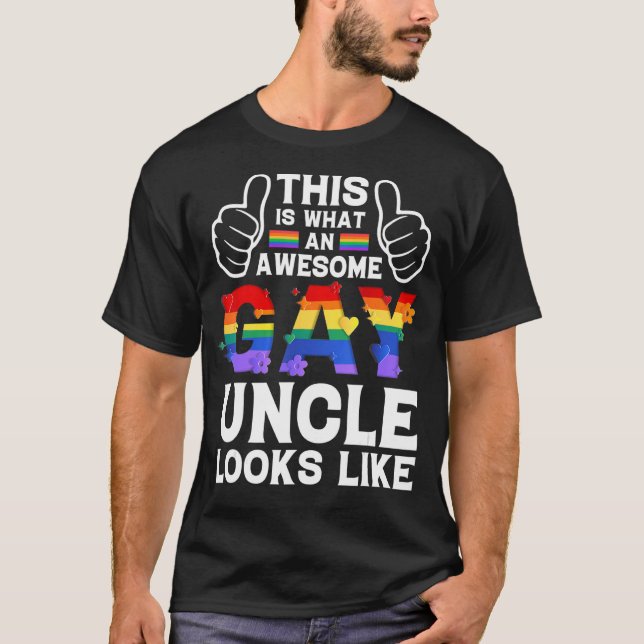 T-shirt C'Est Ce Qu'Un Oncle Gay Ressemble À Lgbtq Pride M (Devant)