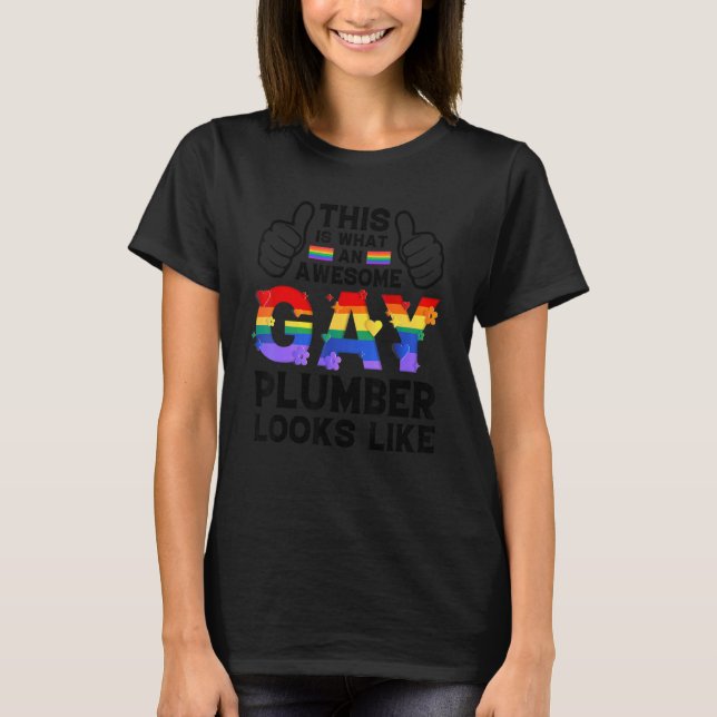T-shirt C'Est Ce Qu'Un Plomber Gay Ressemble À Lgbtq Pride (Devant)