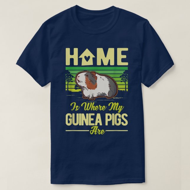 T-shirt C'est chez moi que sont mes cochons de Guinée (Design devant)