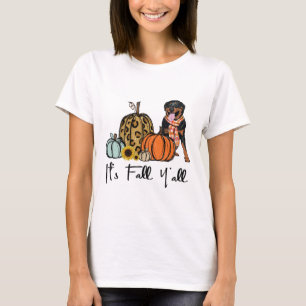 T-shirt C'est Chute Y'all Jaune Rottweiler Chien Leopard P
