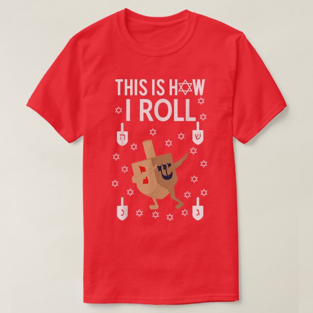 T-shirt C'Est Comme Ça Que J'Ai Roulé Hanoukka Shirt Dab D (Design devant)