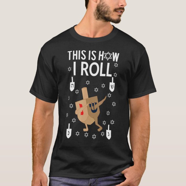 T-shirt C'Est Comme Ça Que J'Arrive Hanoukka Dab Dreidel C (Devant)