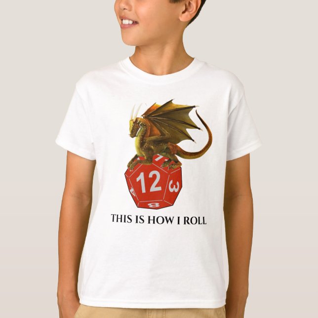 T-shirt C'est comme ça que je lance les dés du dragon (Devant)