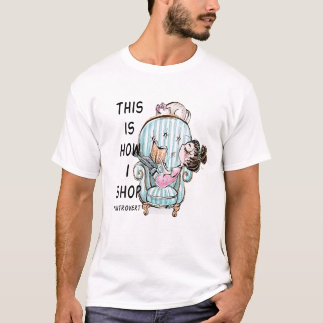 T-shirt C'est comment je magasine Introverti Fille Mignonn (Devant)