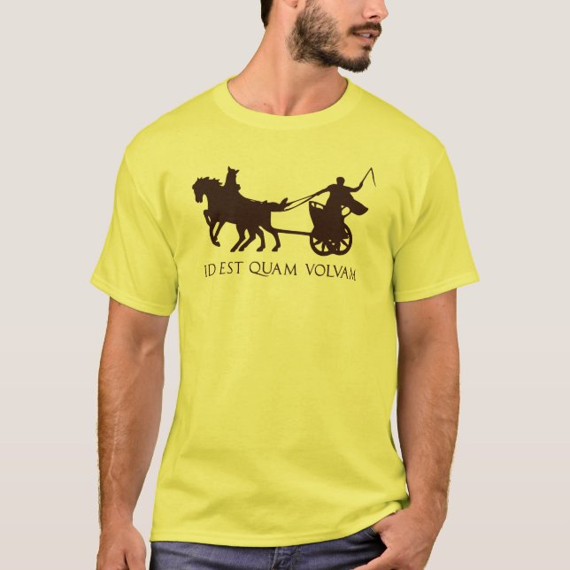 T-shirt C'est comment je roule (latin avec le char romain) (Devant)