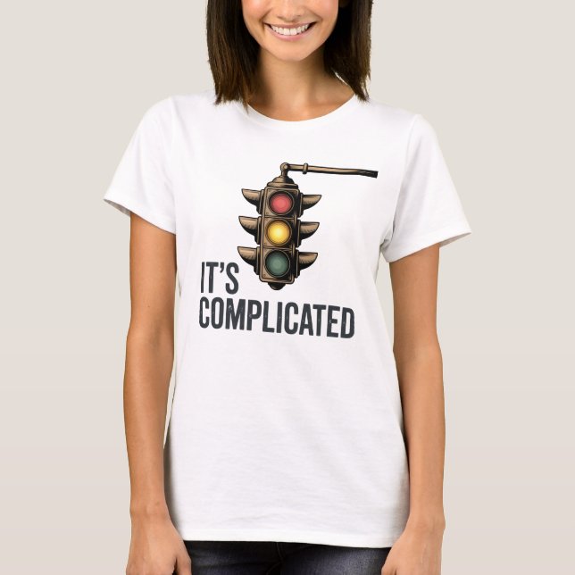 T-shirt C'est compliqué | Conception drôle d'amour de feu  (Devant)