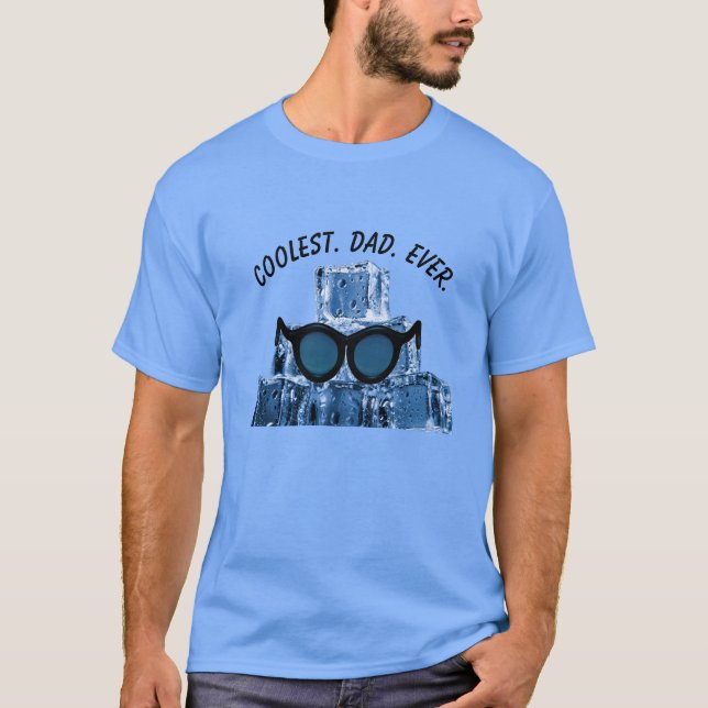 T-shirt C'est cool. Papa. Jamais. Lunettes de soleil Cubes (Devant)