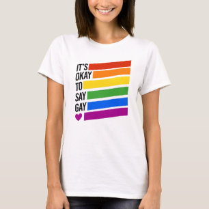 T-shirt C'est correct de dire barres arc-en-ciel gay