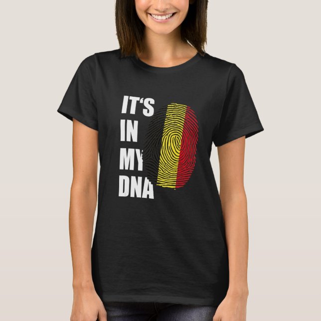 T-shirt C'est dans ma fierté ADN Empreinte Belgique Drapea (Devant)