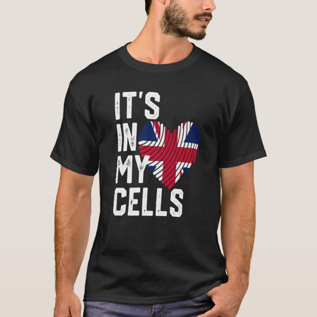 T-shirt C'EST DANS MES CELLULES Drapeau britannique Royaum (Devant)