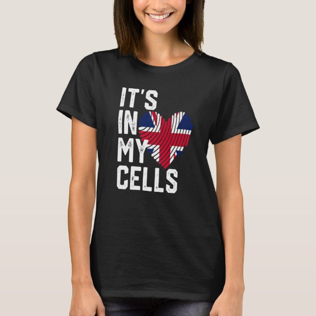 T-shirt C'EST DANS MES CELLULES Drapeau britannique Royaum (Devant)