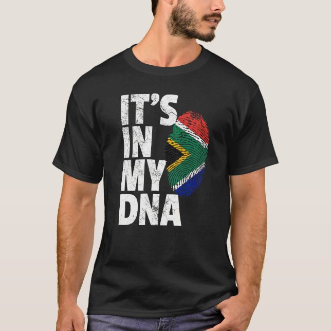 T-shirt C'est dans mon ADN Afrique du Sud drapeau (Devant)