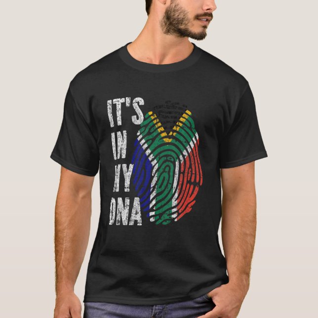 T-shirt C'est dans mon ADN Afrique du Sud Drapeau drôle Af (Devant)