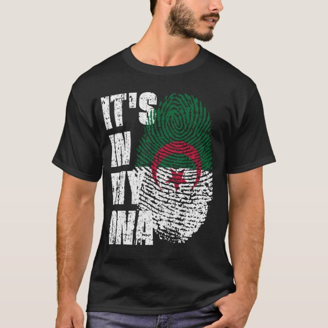 T-shirt C'EST DANS MON ADN Algérie Drapeau garçon fille ca (Devant)
