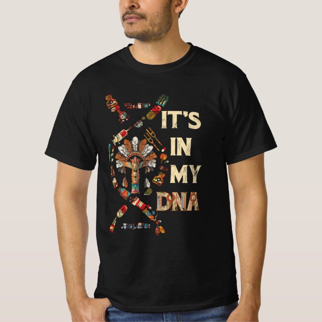 T-shirt C'est dans mon ADN Amérindien C'est dans mon ADN N (Devant)