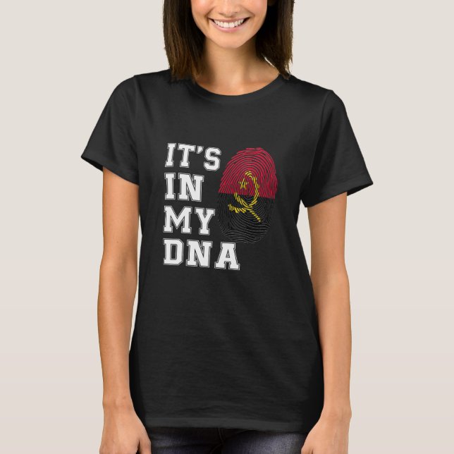 T-shirt C'est dans mon ADN Angola Fière Angola drapeau (Devant)