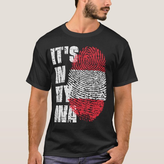 T-shirt C'EST DANS MON ADN Autriche Drapeau garçon fille c (Devant)