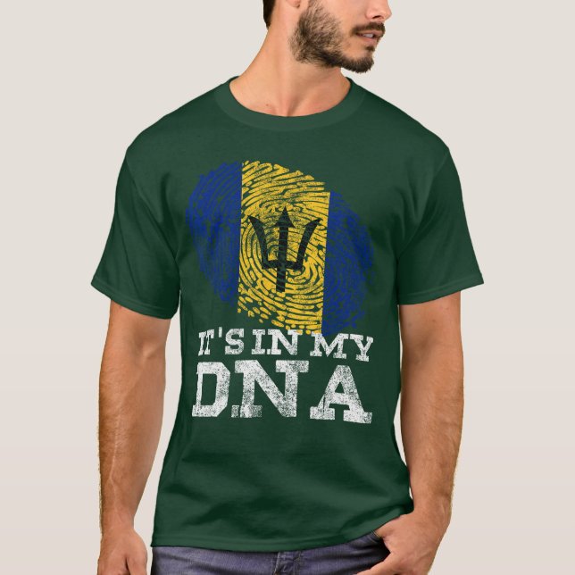 T-shirt C'est dans mon ADN Barbade Barbadien Bajan Drapeau (Devant)