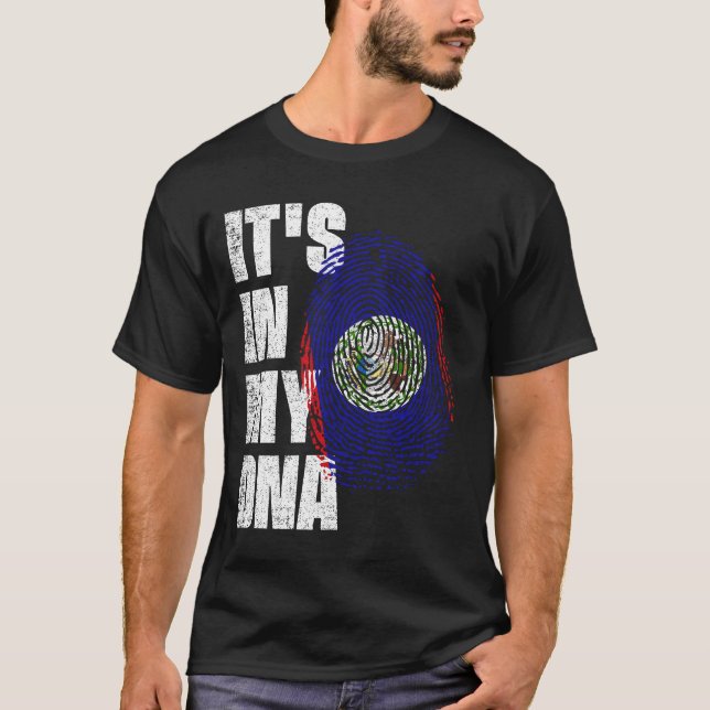 T-shirt C'EST DANS MON ADN Bélize Drapeau (Devant)