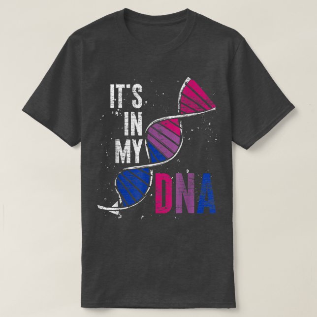 T-shirt C'Est Dans Mon ADN Biseul Drapeau Bi Pride Mois LG (Design devant)