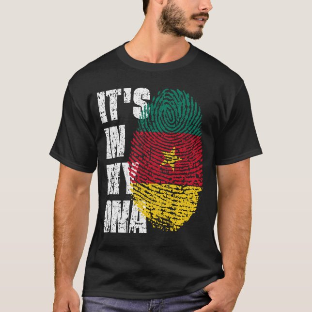 T-shirt C'EST DANS MON ADN Cameroun Drapeau garçon fille c (Devant)