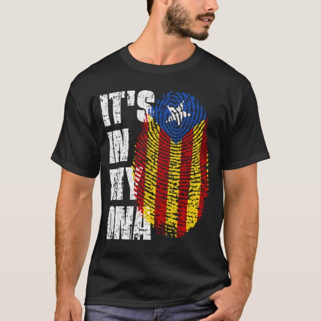 T-shirt C'EST DANS MON ADN Catalogne Drapeau Catalan (Devant)