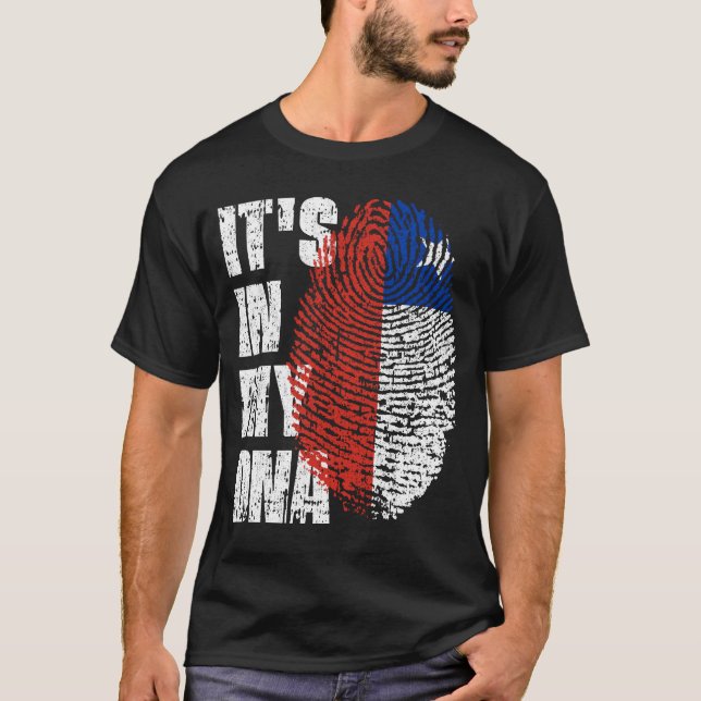 T-shirt C'EST DANS MON ADN Chili Drapeau Fille Cadeau (Devant)