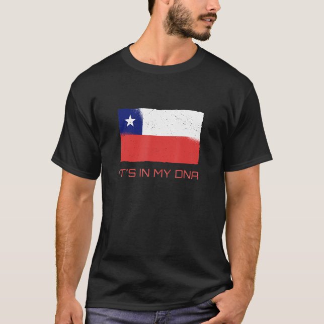 T-shirt C'Est Dans Mon Adn Chili Fière Drapeau Chilien (Devant)
