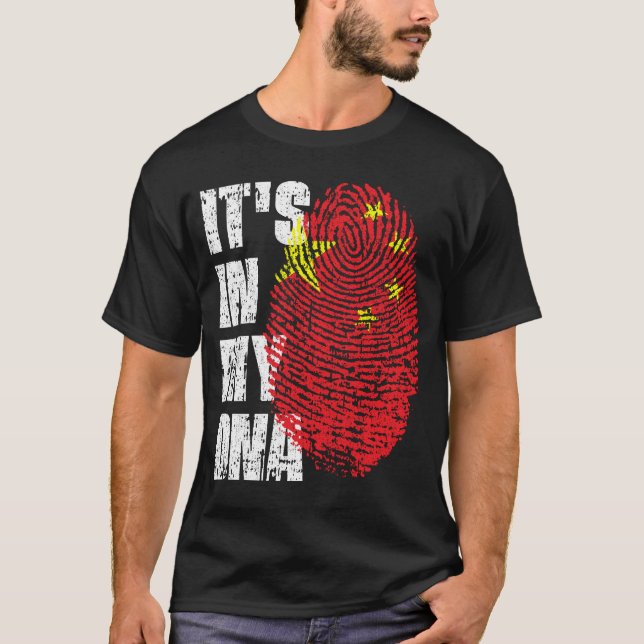 T-shirt C'EST DANS MON ADN Chine Drapeau garçon fille cade (Devant)