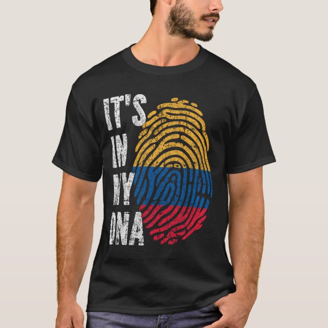 T-shirt C'EST DANS MON ADN Colombie Drapeau Hommes Femmes  (Devant)