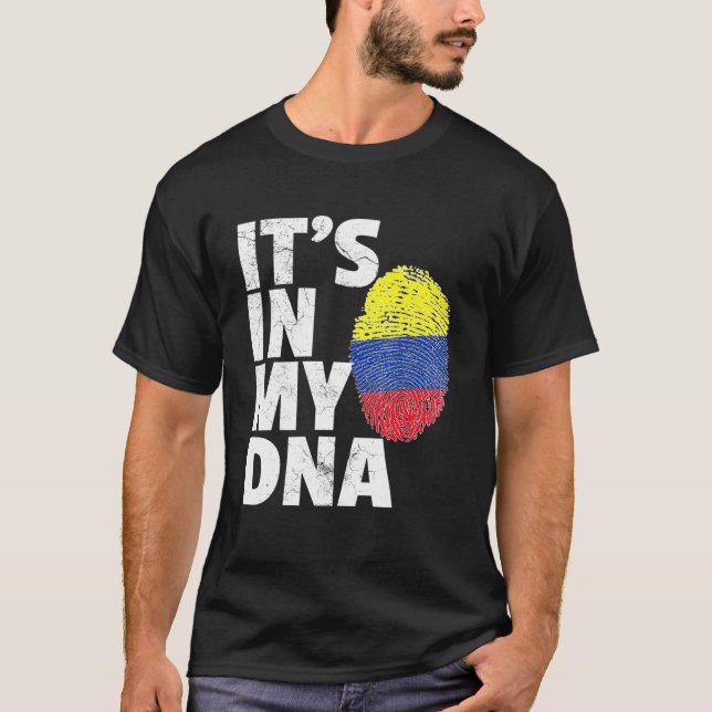 T-shirt C'Est Dans Mon Adn Colombie La Fierté Drapeau Pays (Devant)